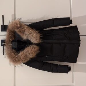 Mackage Black Puffer Jacket with Fur Hood